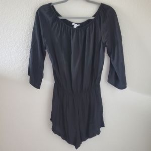 Subdued black cinched waist basic romper NWT